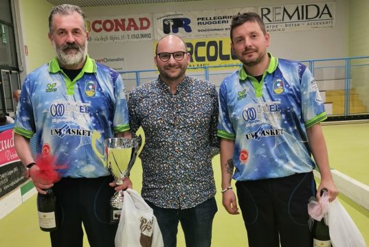 Il podio del Trofeo Bocciofila Zognese è tutto della Vip Credaro