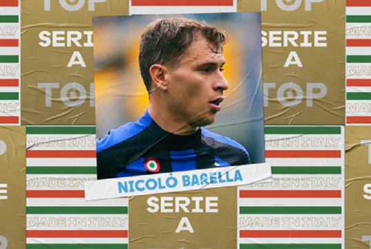 Nicolò Barella miglior giocatore della 10.a giornata di Serie A Centrocampista Inter