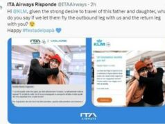 Festa del papà, Ita-Klm usano le stesse foto: l’Italia ci scherza ma l’Olanda no
