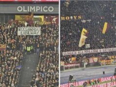 “Roccaraso libera”, lo striscione in Curva Sud per Roma-Napoli