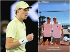 Sinner si allena ancora con Draper ed esulta: “Di nuovo in campo”