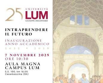 Università Lum, venerdì 7 novembre cerimonia di inaugurazione anno accademico