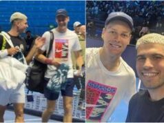 Sinner-Alcaraz, risate e selfie: allenamento show a Torino. E Jannik vince il set