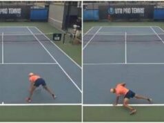 Tennista sbaglia colpi e non si regge in piedi: “Crampi o alcol?”