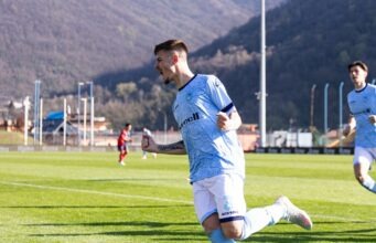 L’AlbinoLeffe in vantaggio con Giannini al 79’ si fa raggiungere dal Lumezzane all’ultimo respiro con Monachello al 93’ AlbinoLeffe