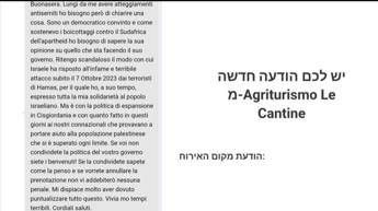 “Benvenuta se dissente da Netanyahu”, il messaggio dell’albergatore toscano a una turista israeliana