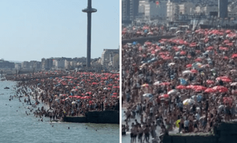 Spiaggia presa d’assalto, ‘sold out’ di ombrelloni e lettini: il video virale