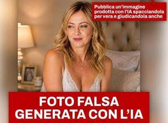 Meloni mezza nuda sul letto? La premier: “Ci deve essere scritto ‘prodotto con Ai’, se no abbiamo un problema”