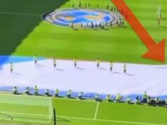 Mondiali, addetto Fifa intrappolato nella bandiera e ‘salvato’