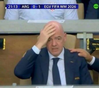 Segna l’Egitto, la reazione di Infantino è già il meme dei Mondiali