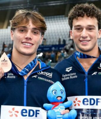 Europei di tuffi, Matteo Santoro e Stefano Belotti vincono il bronzo nel sincro da tre metri Europei di tuffi