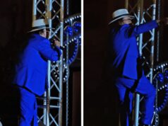 Al Bano, acrobazie a 83 anni: canta e… si arrampica sul palco – Il video