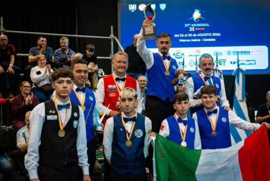 Biliardo, doppio oro dell’Italia ai Campionati del Mondo in Argentina Biliardo